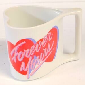 Vintage 1980s Avon 'Forever Yours' Heart Ceramic Mug from Avon Gift Collection